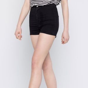 Pull & Bear Black High Waisted Shorts